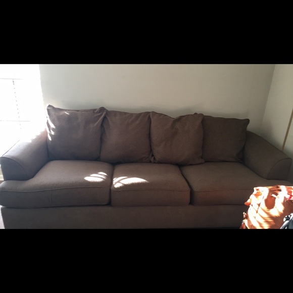 Large family couch and large wooden coffee table - Picture 1 of 2